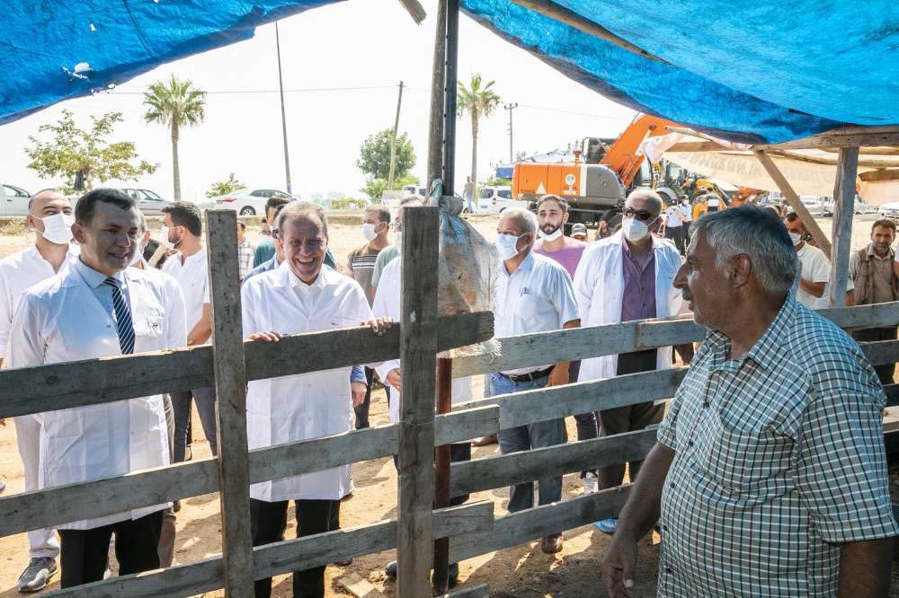 BAŞKAN SEÇER VE BAŞKAN ÖZYİĞİT KURBAN SATIŞ VE MOBİL KESİM ALANINI İNCELEDİ