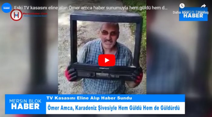 Eski TV kasasını eline alan Ömer amca haber sunumuyla hem güldü hem de güldürdü