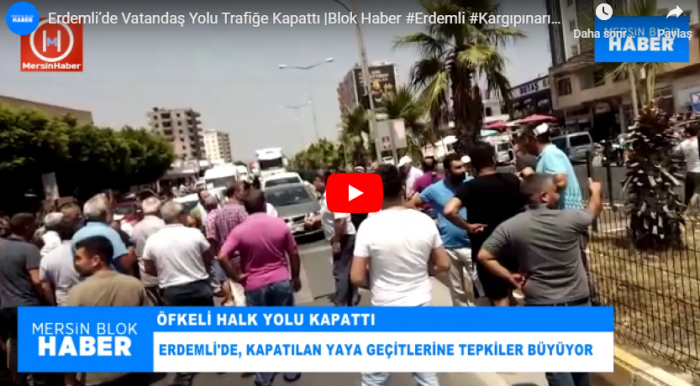 Erdemli’de Vatandaş Yolu Trafiğe Kapattı