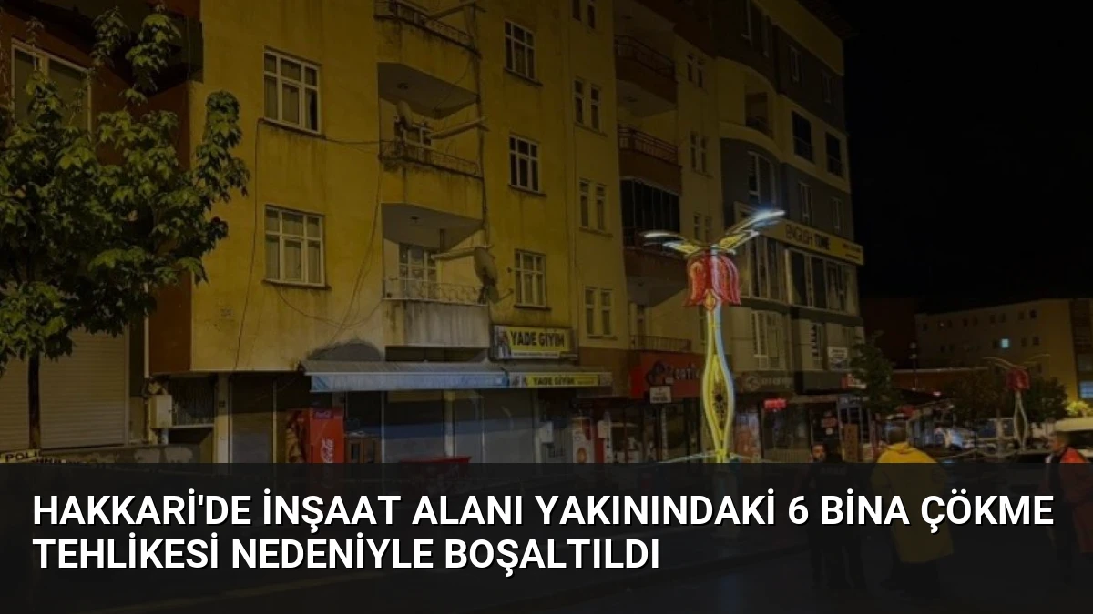Hakkari’de İnşaat Alanı Yakınındaki 6 Bina Çökme Tehlikesi Nedeniyle Boşaltıldı